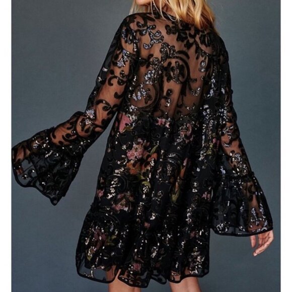 FREE PEOPLE Falling Flowers Frock Mini Dress - Picture 4 of 10